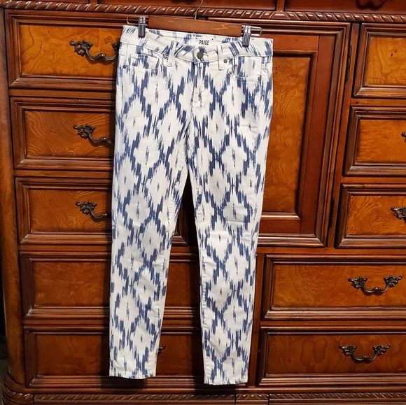 PAIGE Verdugo ultra skinny white & blue jeans 28 - Picture 5 of 7